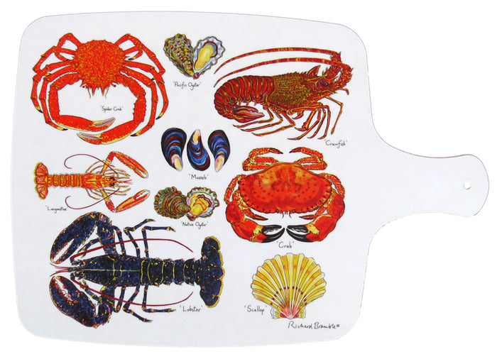 Shellfish Melamine Chopping Board in use