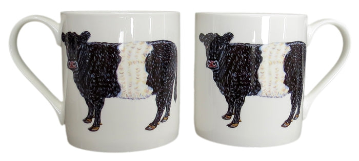 Belted Galloway Cow Mug (large size) table setting