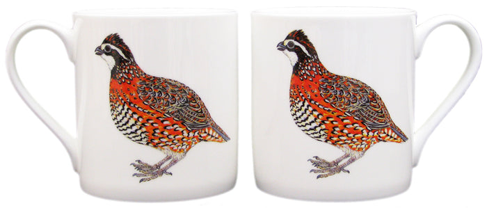 Bobwhite Quail Mug (large size) end of line by Richard Bramble table setting