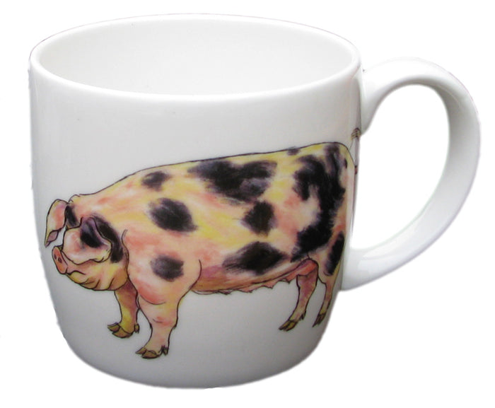Gloucestershire Old Spot Mug (medium round sided) table setting