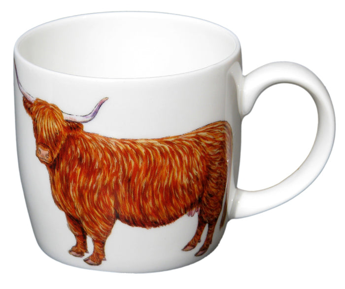 Highland Cow Mug (medium round sided) table setting