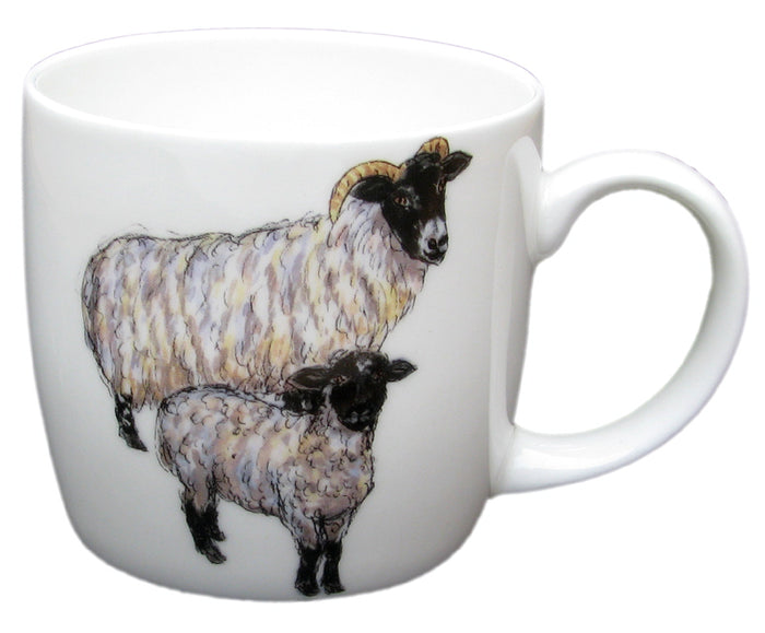 Blackface Sheep Mug (medium round sided) table setting