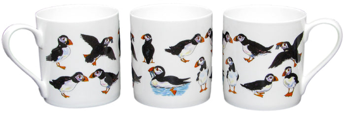 Multi Puffins Mug (large size) table setting