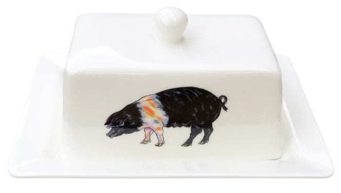 Pigs Butter Dish styled on the table