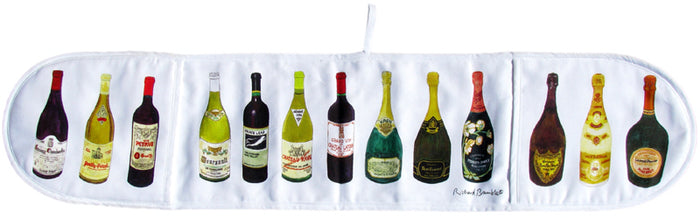 Wines & Champagne Cotton Oven Gloves in use