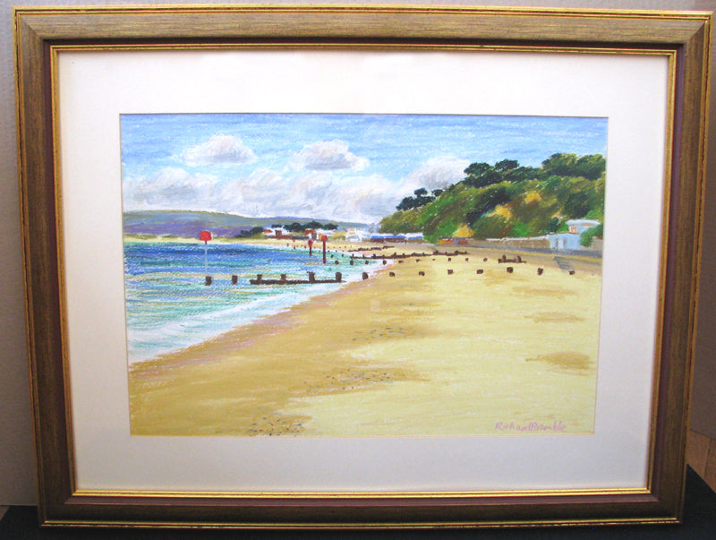 Canford Cliffs from Branksome Chine Painting (framed)