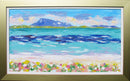 Hebridean landscape, towards Eval with machair flowers, painting