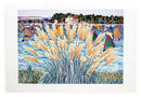 Poole Harbour Windsurfers & Pampas Grass Greeting Card