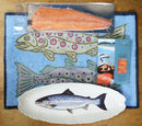 Deluxe selection Whole Side of Hebridean Peat Smoked Salmon with 65cm Salmon platter & Gamefish floormat (UK destinations only)