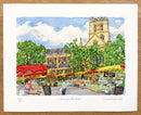 Borough Market with Southwark Cathedral print, large size