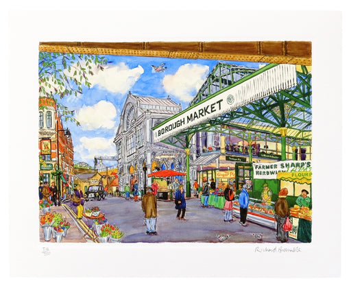 Richard Bramble Borough Market Limited edition print -Towards Ginger Pig from Stoney Street, Borough Market, large size