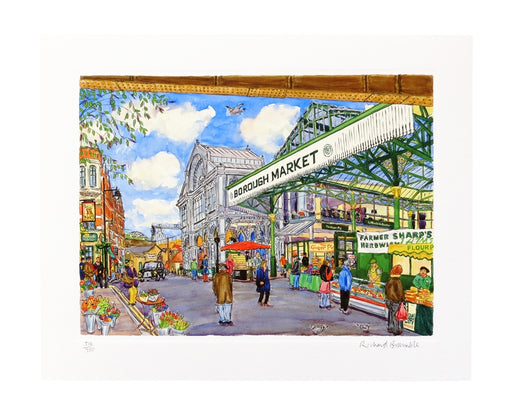 Richard Bramble Borough Market Limited edition print -Towards Ginger Pig from Stoney Street, Borough Market, medium size