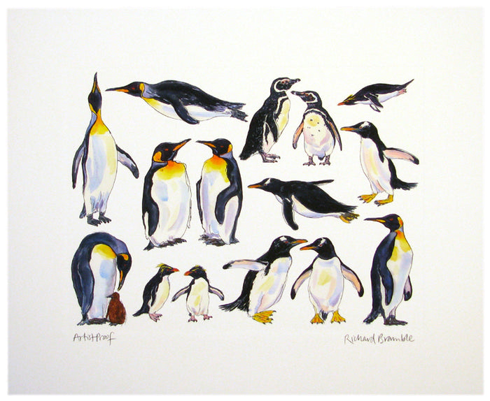Penguins Print styled on the table