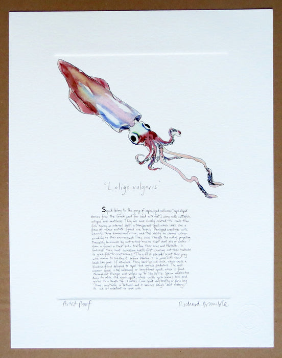 Squid Print with text Richard Bramble