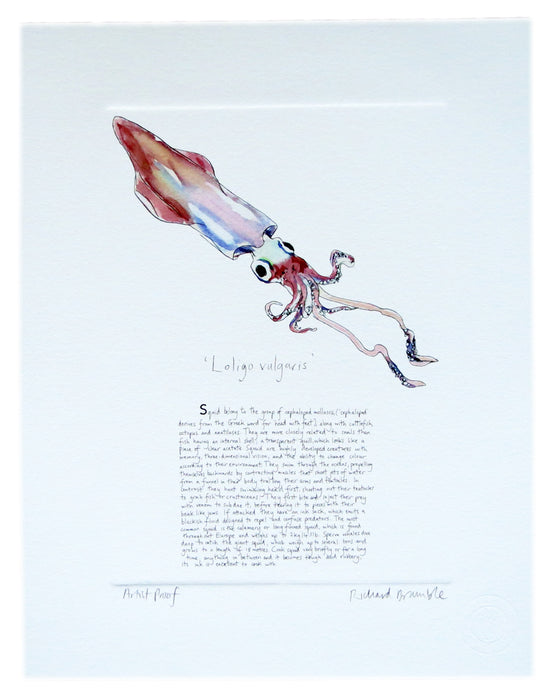 Squid Print with text Richard Bramble
