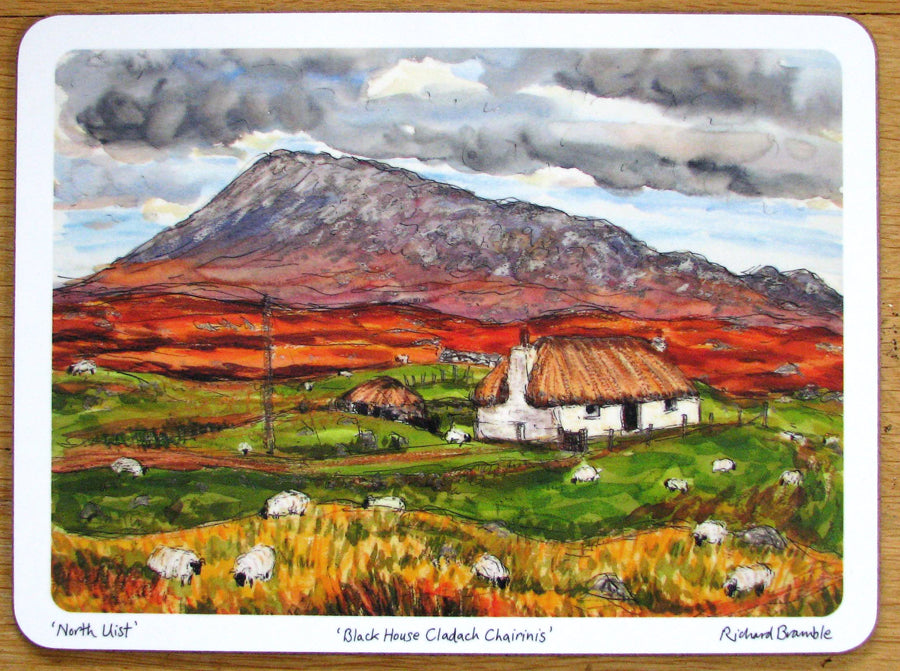 Black House, North Uist, Outer Hebrides Tablemat by Richard Bramble