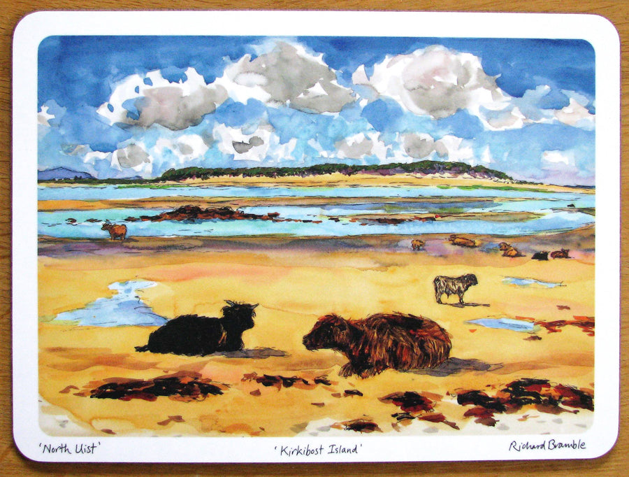 Kirkibost Island, North Uist, Outer Hebrides Tablemat by Richard Bramble