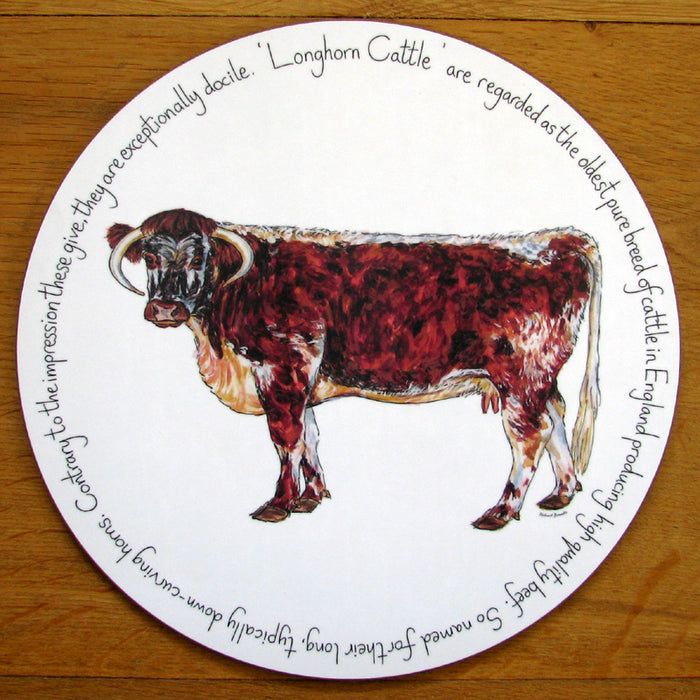 Longhorn Cow Tablemat by Richard Bramble