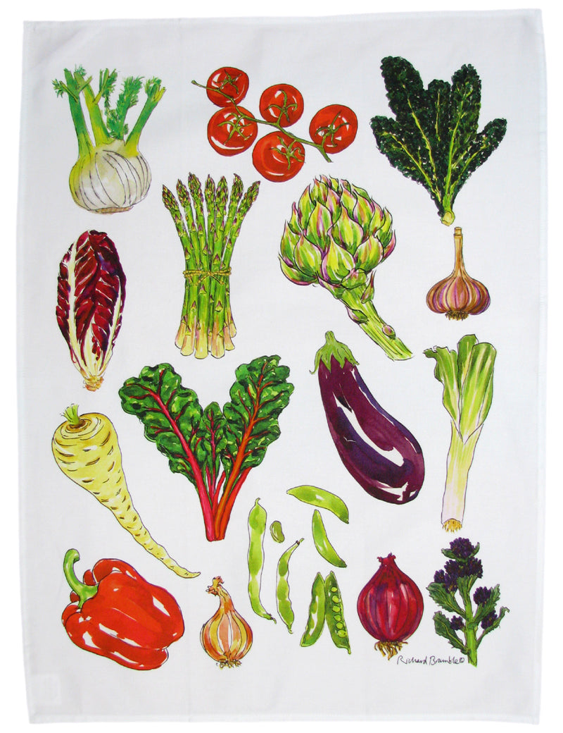 Vegetables Tea Towel Richard Bramble — Richard Bramble Store