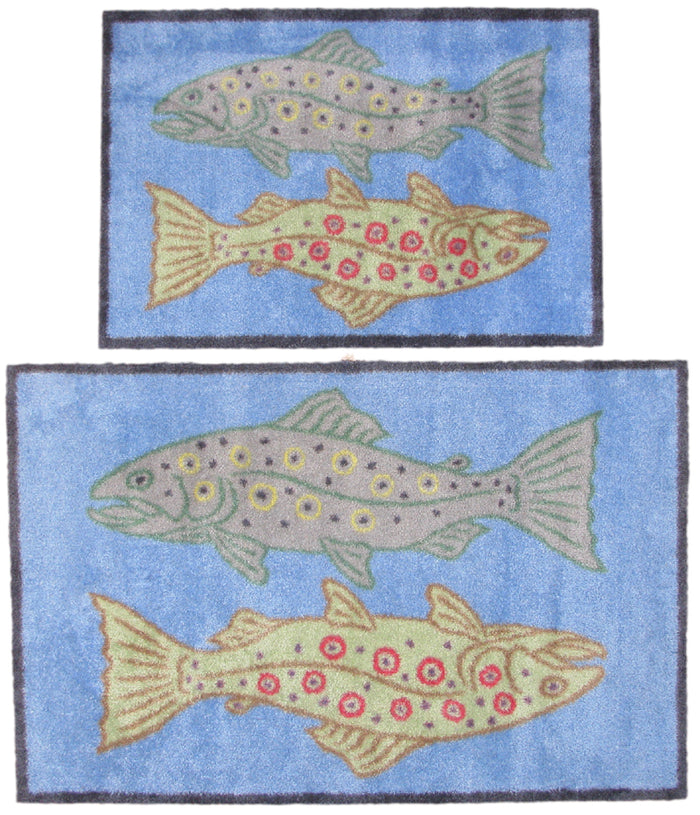 Gamefish Blue Design MEDIUM Size Floor Mat styled on the table