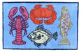 Richard Bramble Fish & Shellfish Design Large Size Floor Mat