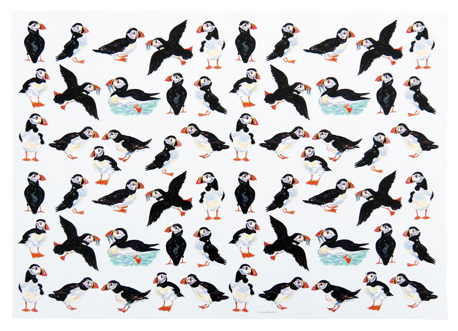 Puffins Gift Wrapping Paper by Richard Bramble